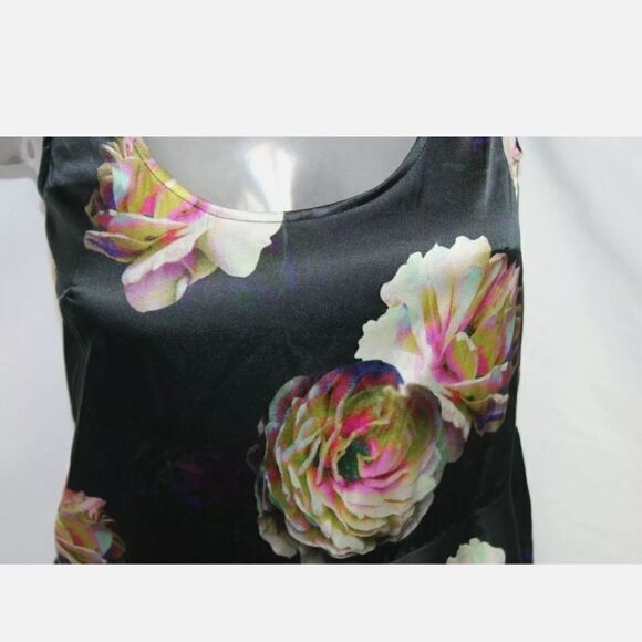 NICOLE MILLER ARTELIER SILK BLEND TOP SLEEVELESS RUFFLED ASYMMETRIC PEPLUM HEM - Picture 7 of 10